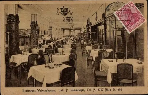 Ak Köln am Rhein, Restaurant Weihenstephan, Innenansicht