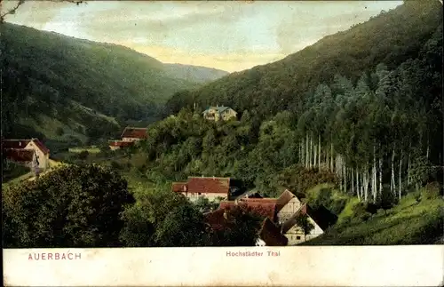 Ak Auerbach Bensheim an der Bergstraße in Hessen, Partie im Hochstädtertal, Wald, Häuser