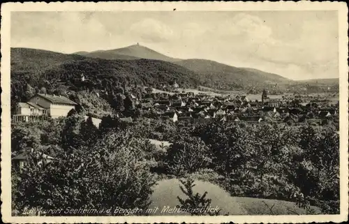 Ak Seeheim Jugenheim an der Bergstraße, Teilansicht mit Melibokusblick