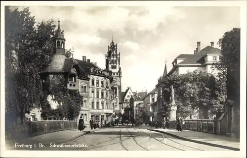 Ak Freiburg im Breisgau, Schwabentorbrücke