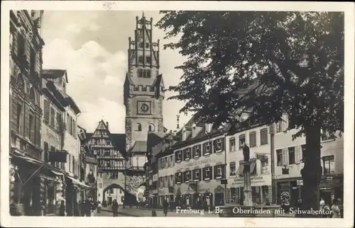 Ak Freiburg im Breisgau, Oberlinden mit Schwabentor