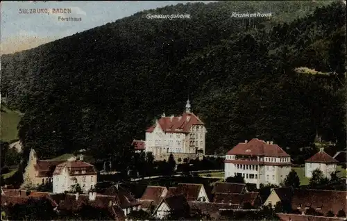 Ak Sulzburg im Markgräflerland Baden Schwarzwald, Forsthaus, Genesungsheim, Krankenhaus