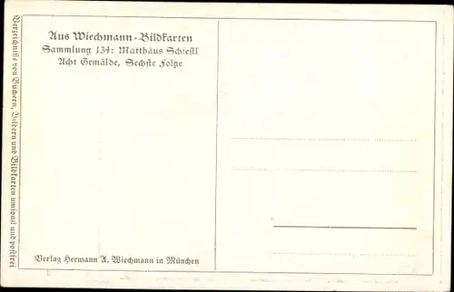 Künstler Ak Schiestl, Matthäus, St. Edigna, Heilige in Rinderkarren, Hahn, Bauer