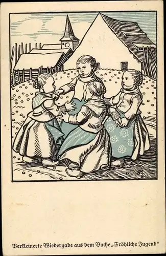 Künstler Ak Schiestl, Rudolf, Fröhliche Jugend, Kinderreigen, Bruder von Matthäus