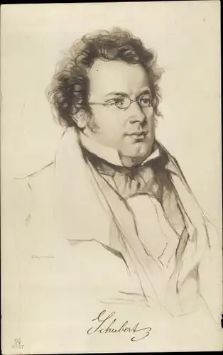 Ak Österr. Komponist Franz Schubert, Portrait