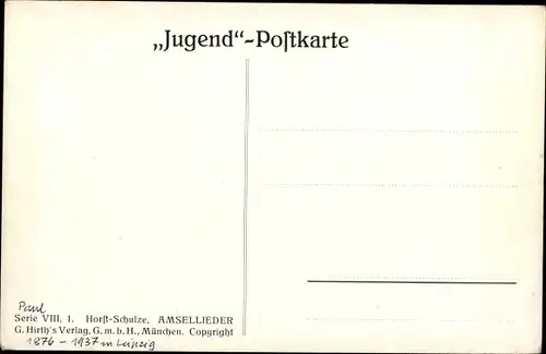 Künstler Ak Horst Schulze, Amsellieder, Landschaft