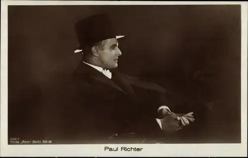 Ak Schauspieler Paul Richter, Profilansicht, Hut