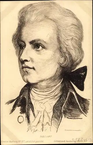 Künstler Ak Wolfgang Amadeus Mozart, Komponist, Portrait