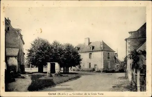 Ak Corné Maine et Loire, Carrefour de la Croix Verte