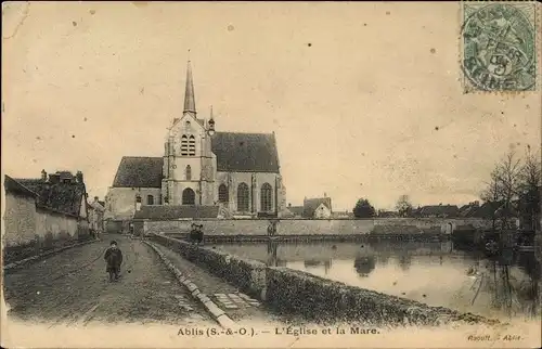 Ak Ablis Yvelines, L'Eglise, La Mare