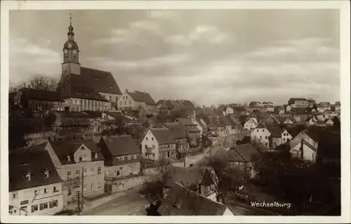 Ak Wechselburg in Sachsen, Stadtbild mit Kirche