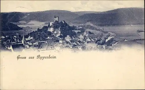 Ak Pappenheim im Altmühltal Mittelfranken, Teilansicht mit Ruine