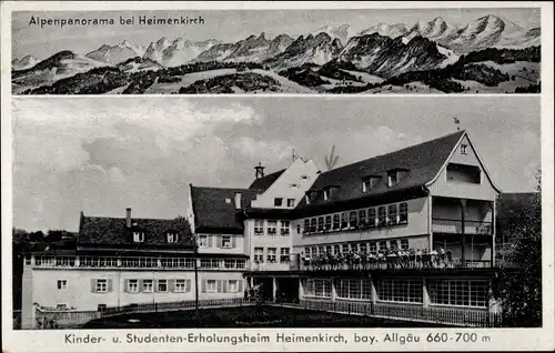 Ak Heimenkirch in Schwaben, Kinder und Studenten Erholungsheim, Alpenpanorama