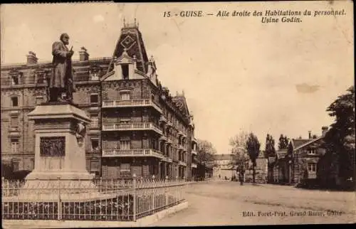 Ak Guise Aisne, Aile droite des Habitations du personnel Usine Godin