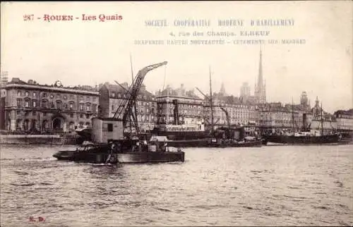 Ak Rouen Seine Maritime, Les Quais