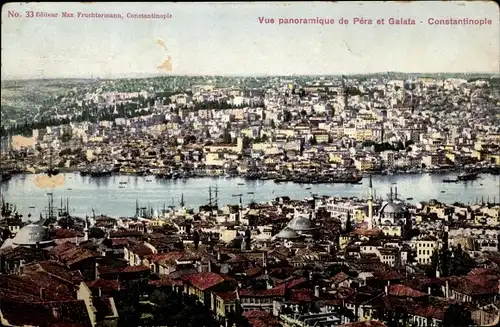Ak Konstantinopel Istanbul Türkei, Vue panoramique de Pera et Galata