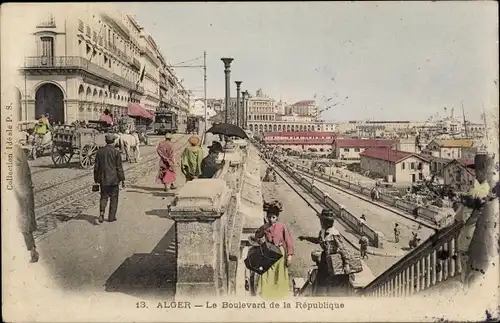 Ak Algier Alger Algerien, Le Boulevard de la Republique