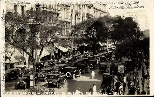 Ak Rio de Janeiro Brasilien, Trecho da Avenida Rio Branco