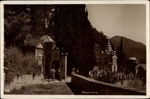 Ak Morcote Kanton Tessin, Partie am Friedhof