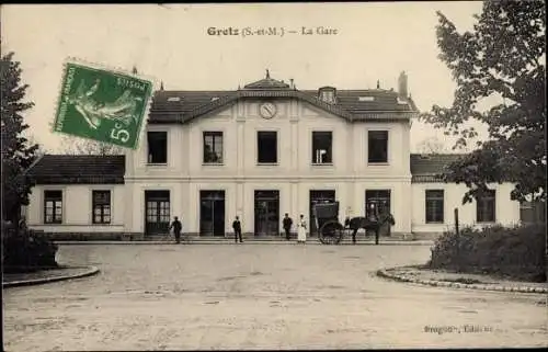 Ak Gretz Seine et Marne, La Gare