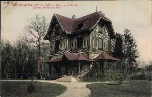 Ak Gretz Armainvilliers Seine et Marne, Maison de Garde, Chateau de la Souche