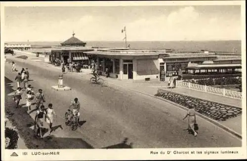 Ak Luc sur Mer Calvados, Rue du d'Charcot, Les signaux lumineux