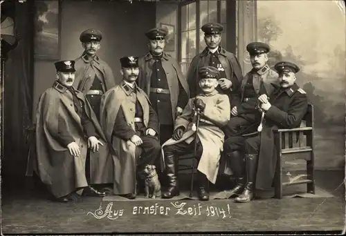Foto Ak Deutsche Soldaten in Uniformen, Landsturm, Photograph Beste, Minden in Westfalen, 1914