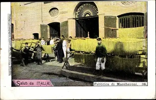 Ak Italien, Fabbrica di Maccheroni, Pastaherstellung