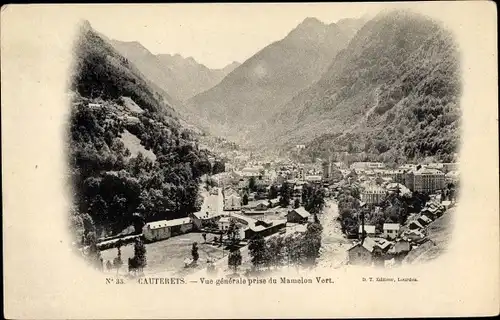 Ak Cauterets Hautes Pyrénées, Vue generale prise du Mamelon Vert