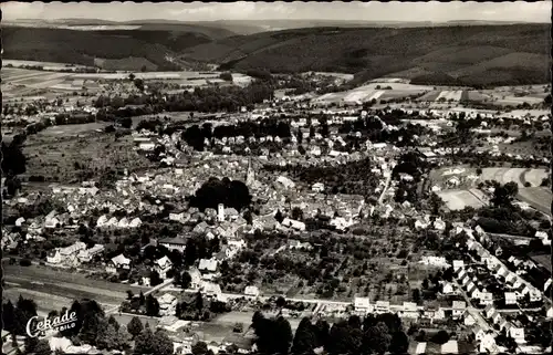 Ak Michelstadt im Odenwaldkreis Südhessen, Blick auf den Ort, Fliegeraufnahme