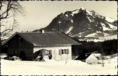 Ak Oberstdorf im Oberallgäu, Teilansicht im Winter