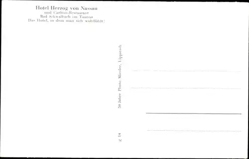 Ak Bad Schwalbach im Taunus, Hotel Herzog v. Nassau