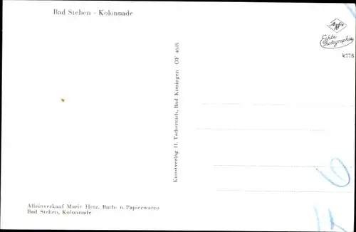 Ak Bad Steben im Frankenwald, Kolonnade