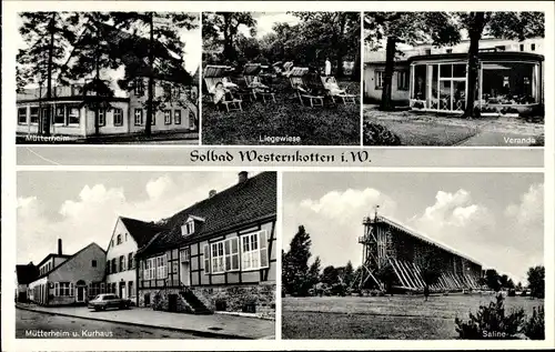 Ak Westernkotten Erwitte in Westfalen, Mütterheim, Kurhaus, Liegewiese, Veranda, Saline