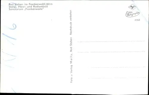 Ak Bad Steben im Frankenwald, Sanatorium Frankenwarte