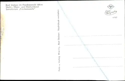 Ak Bad Steben im Frankenwald, Sanatorium Frankenwarte
