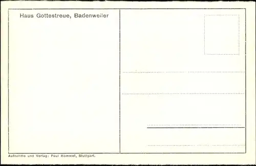 Ak Badenweiler im Schwarzwald, Lindengang, Haus Gottestreue