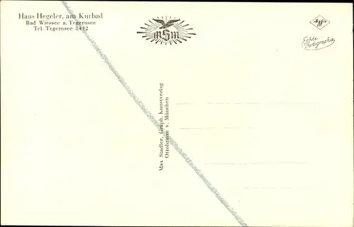 Ak Bad Wiessee in Oberbayern, Haus Hegeler