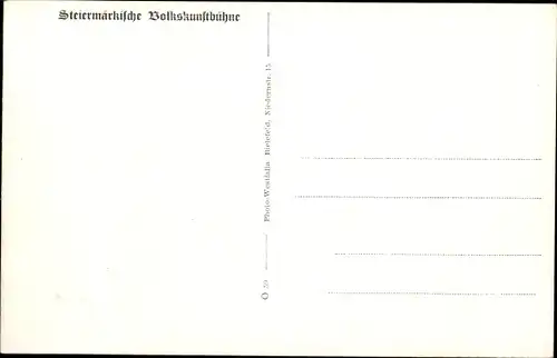 Ak Steiermärkische Volkskunstbühne, Gruppenportrait, Trachten, Musikinstrumente