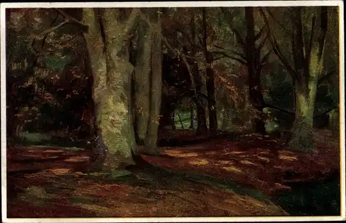 Künstler Ak Schwarz, Alfred, Im frischen grünen Wald, Landschaft
