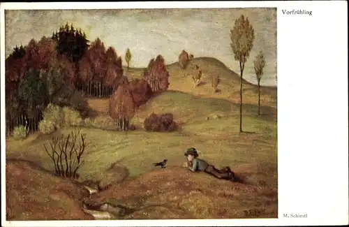 Künstler Ak Schiestl, Matthäus, Vorfrühling, Landschaft