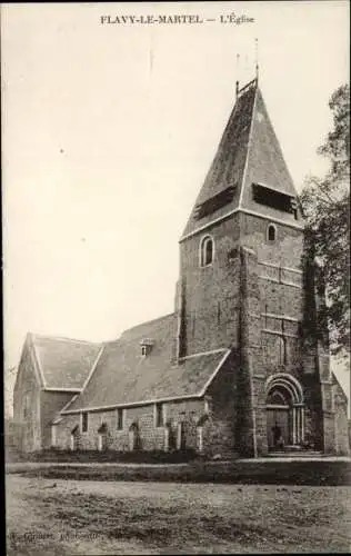 Ak Flavy le Martel Aisne, L'Eglise