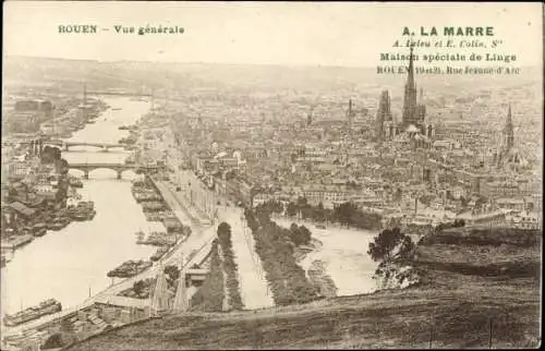 Ak Rouen Seine Maritime, Vue generale