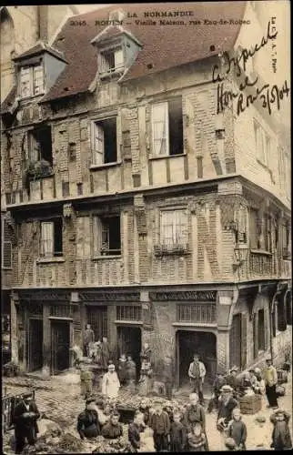 Ak Rouen Seine Maritime, Vieille Maison, Rue Eau de Robec