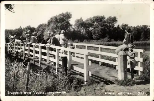 Ak Bakkum Nordholland Niederlande, Bruggetje over Vogelenzangmeertje