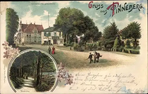 Litho Pinneberg in Holstein, Kreishaus, Bürgermeisteramt, Wasserweg