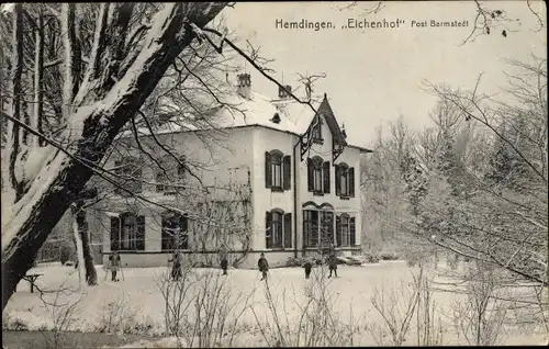 Ak Hemdingen in Holstein, Eichenhof, Winteransicht