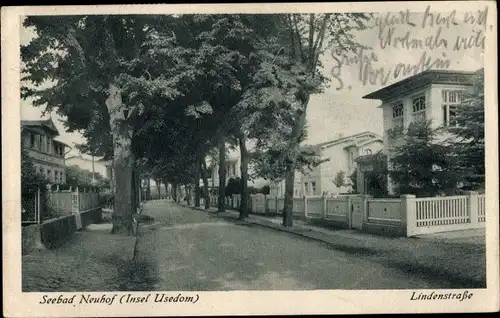 Ak Neuhof Ostseebad Heringsdorf auf Usedom, Lindenstraße