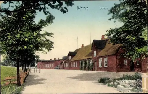 Ak Achtrup in Nordfriesland, Schule