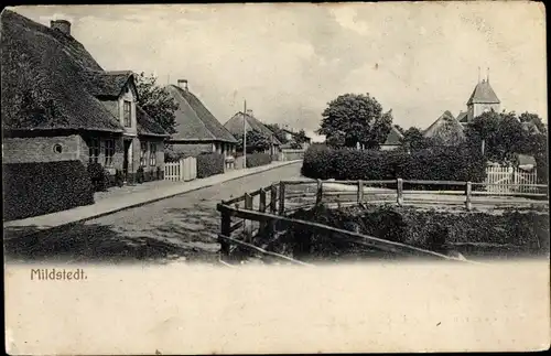 Ak Mildstedt in Nordfriesland, Straßenpartie